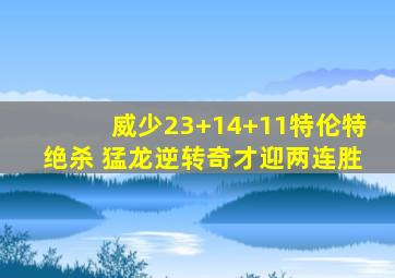 威少23+14+11特伦特绝杀 猛龙逆转奇才迎两连胜